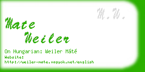 mate weiler business card
