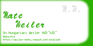 mate weiler business card